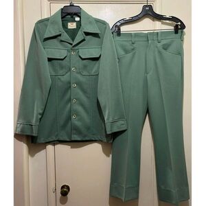 Levi's Panatela 1970s Men’s Green 2 Pc Suit